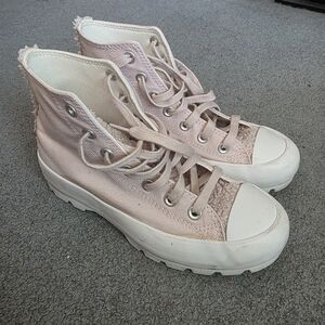 Light Pink Lugged High Top Converse